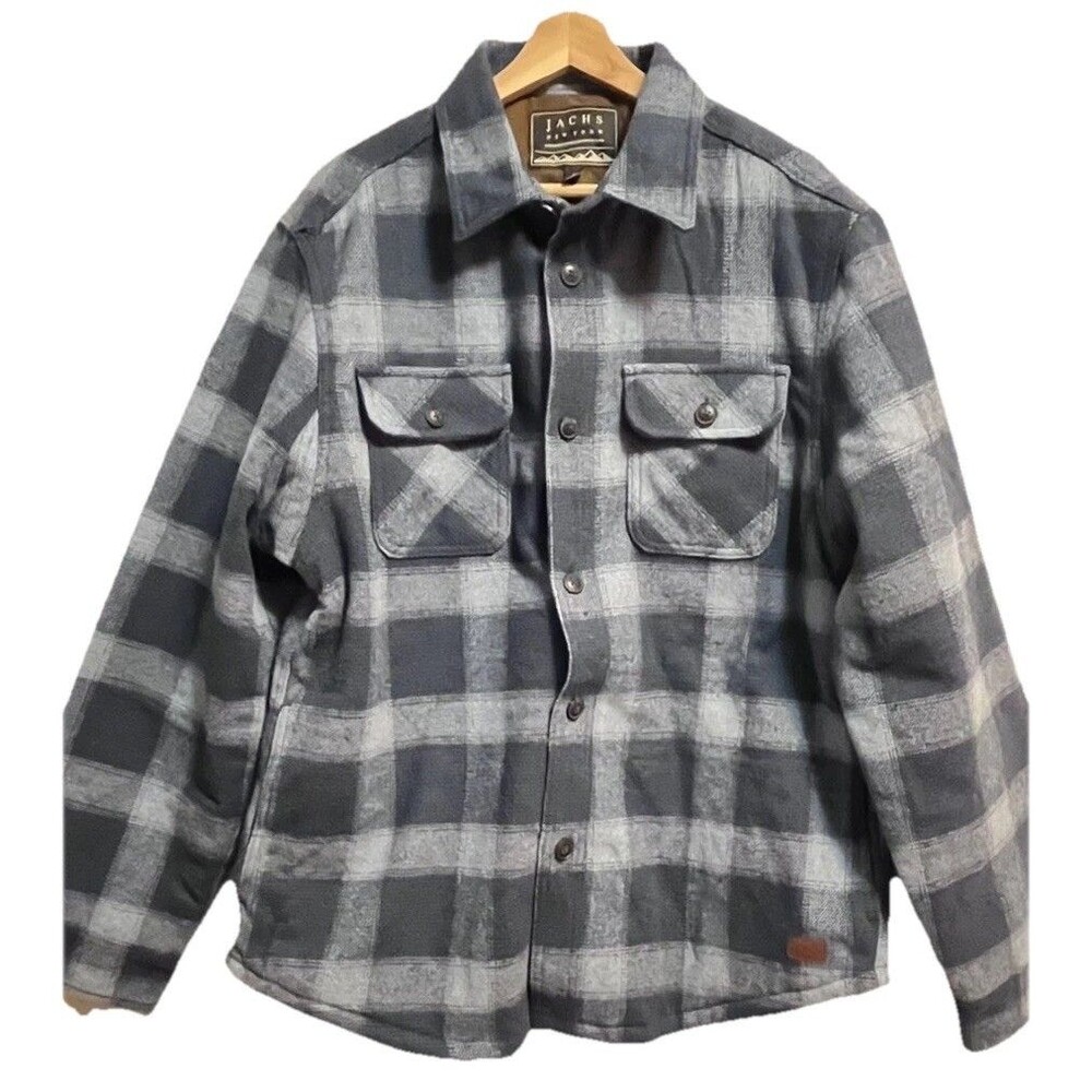 Jachs New York Mens Wool Blend Plaid Shirt Jacket Size Large NWOT
